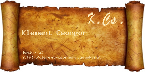 Klement Csongor névjegykártya